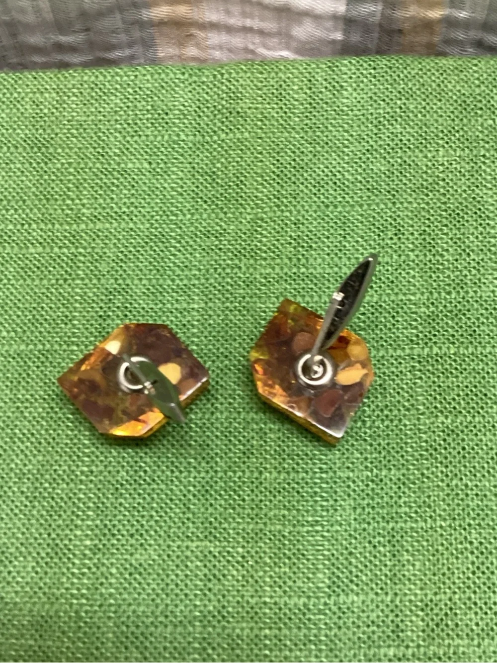 Vintage Baltic amber cufflinks marked  “MET” Mid-century modern Academia